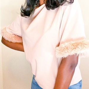 Fur Trimmed Top
